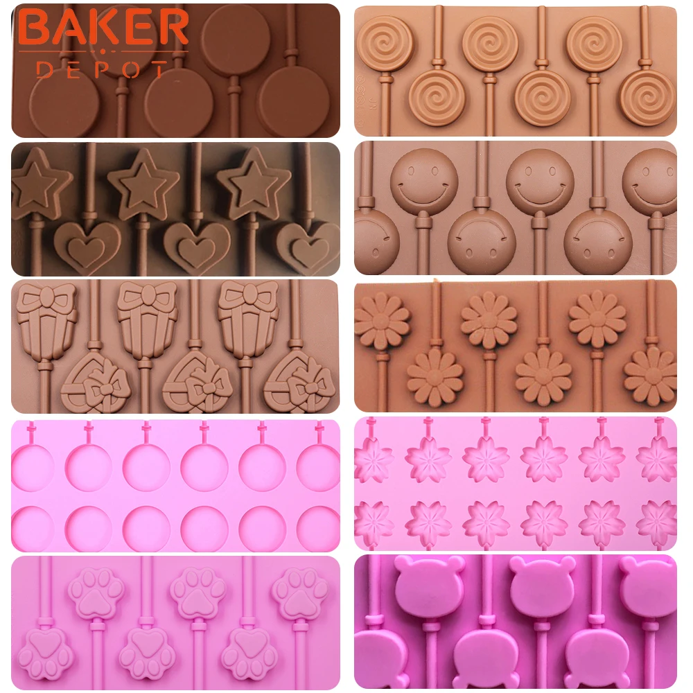BAKER DEPOT, силиконовая форма для леденцов, конфеты, шоколадные формы, круглая форма для украшения торта, форма для выпечки, инструмент для выпечки, медведь, леденцы, формы для тортов