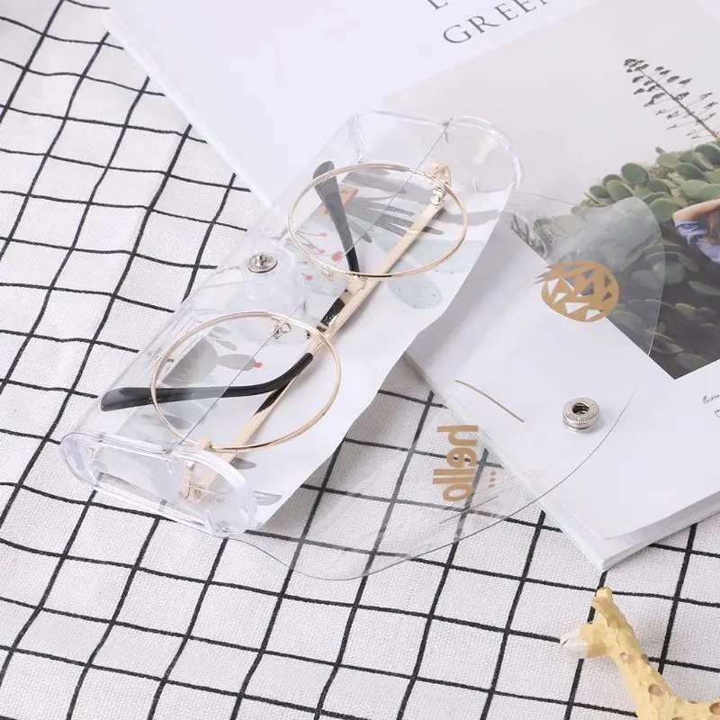 Transparent Reading Glasses Box Cartoon Plastic Eyeglasses Case Storage Protective Portable Random delivery S/L | Аксессуары для