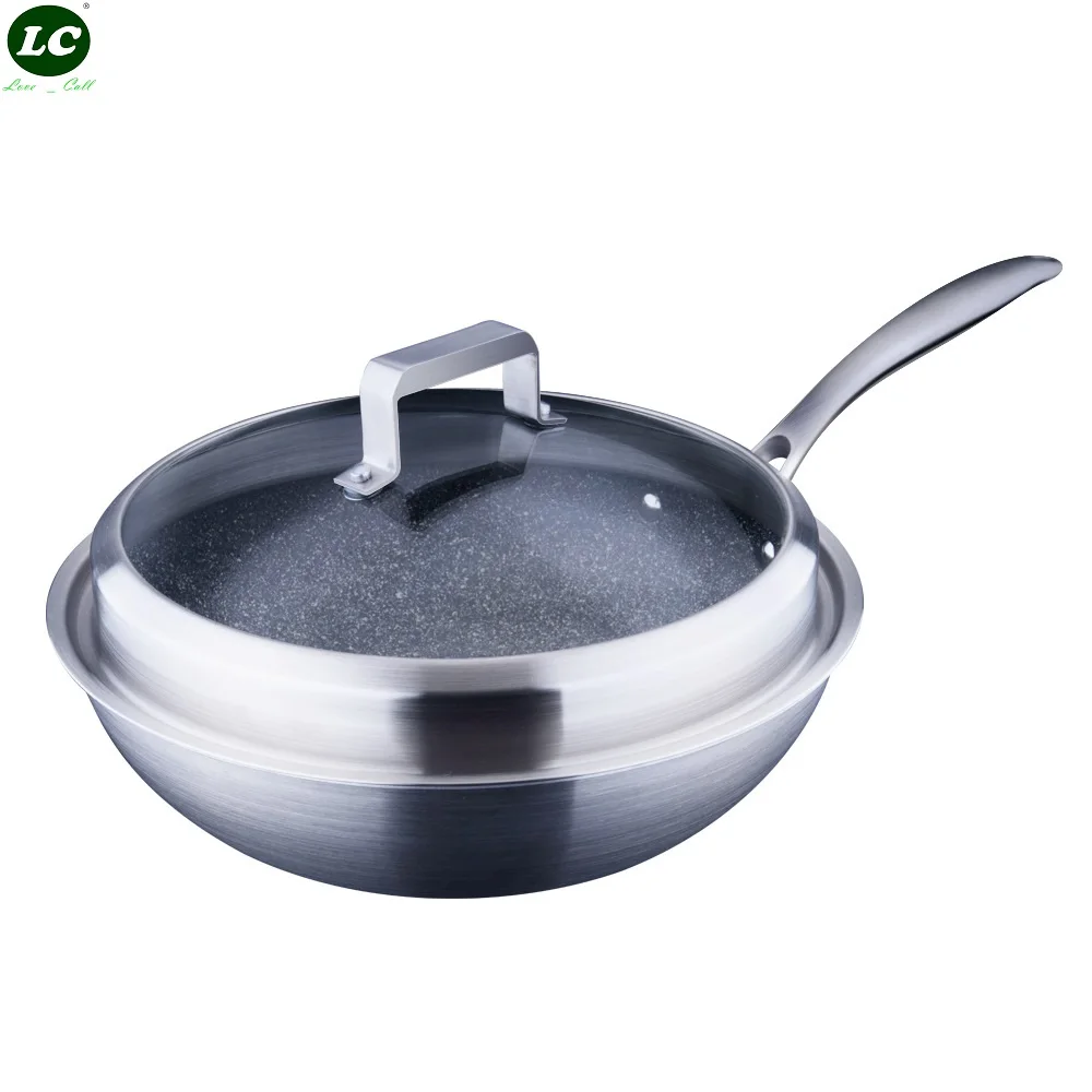 

Cooking wok 3-layer-steel Frying pot Non-stick Cooker Cooking Wok 304 stainless steel pot Kitchen Pot Cooking Pots
