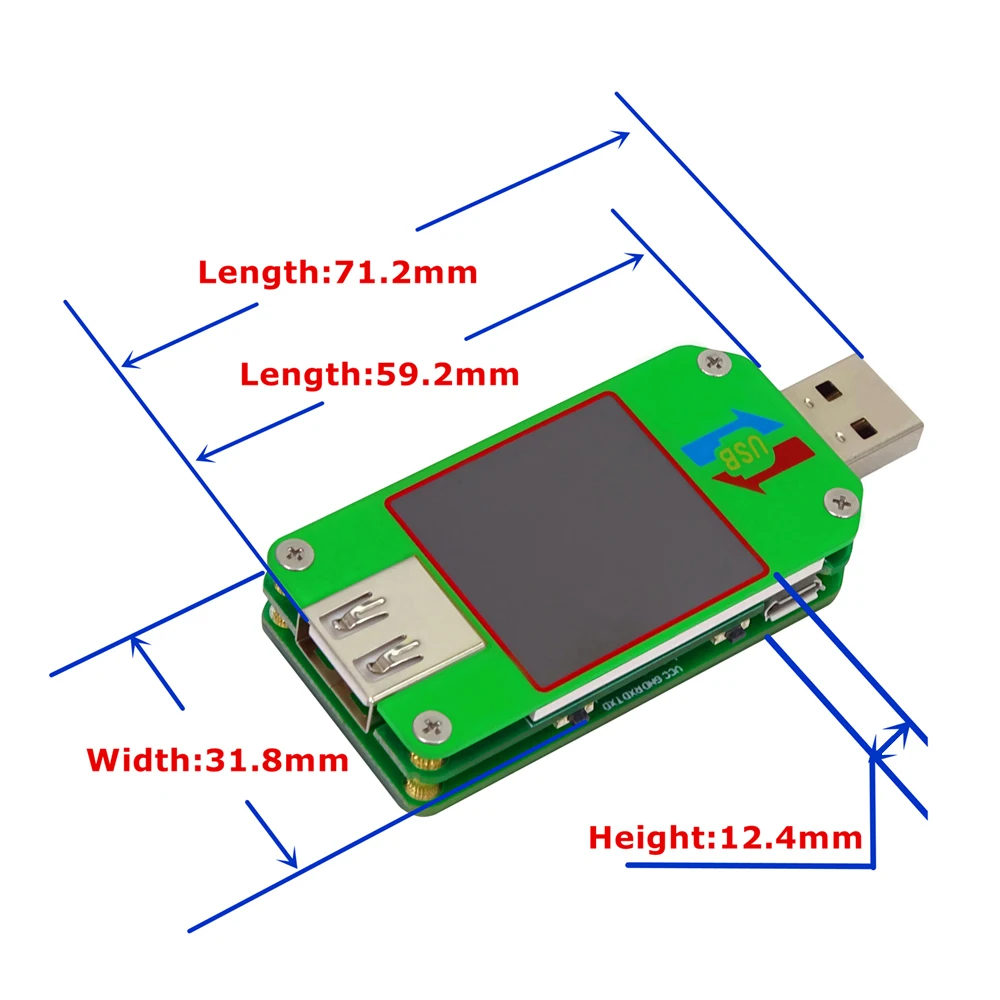 UM24C USB 2 0 цветной ЖК дисплей тестер измеритель напряжения тока Вольтметр