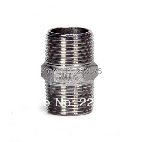 

free Shipping Hex Nipple 2" Male X 304 Stainless Steel Threaded Pipe Fitting Zg 2pcs/lot