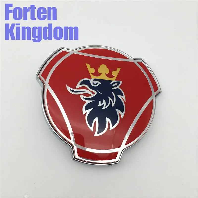 red and blue Стиль 1 шт. для грузовика Scania ABS и автомобиля на заказ передняя решетка, эмблема на решетку значок с белым 24 В светодиодный осветительный знак 1401610 - Цвет: red and blue
