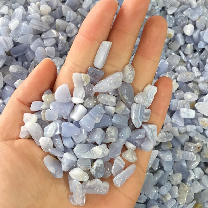Натуральный Синий агатовый гравий полосатый Кристалл Sardonyx Очищающий