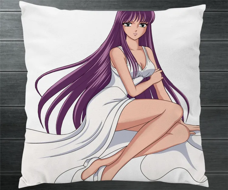 Saint Seiya Saori Kido Athena Goddess Fanart 40*40 см Двусторонняя Наволочка Чехол для подушки косплей