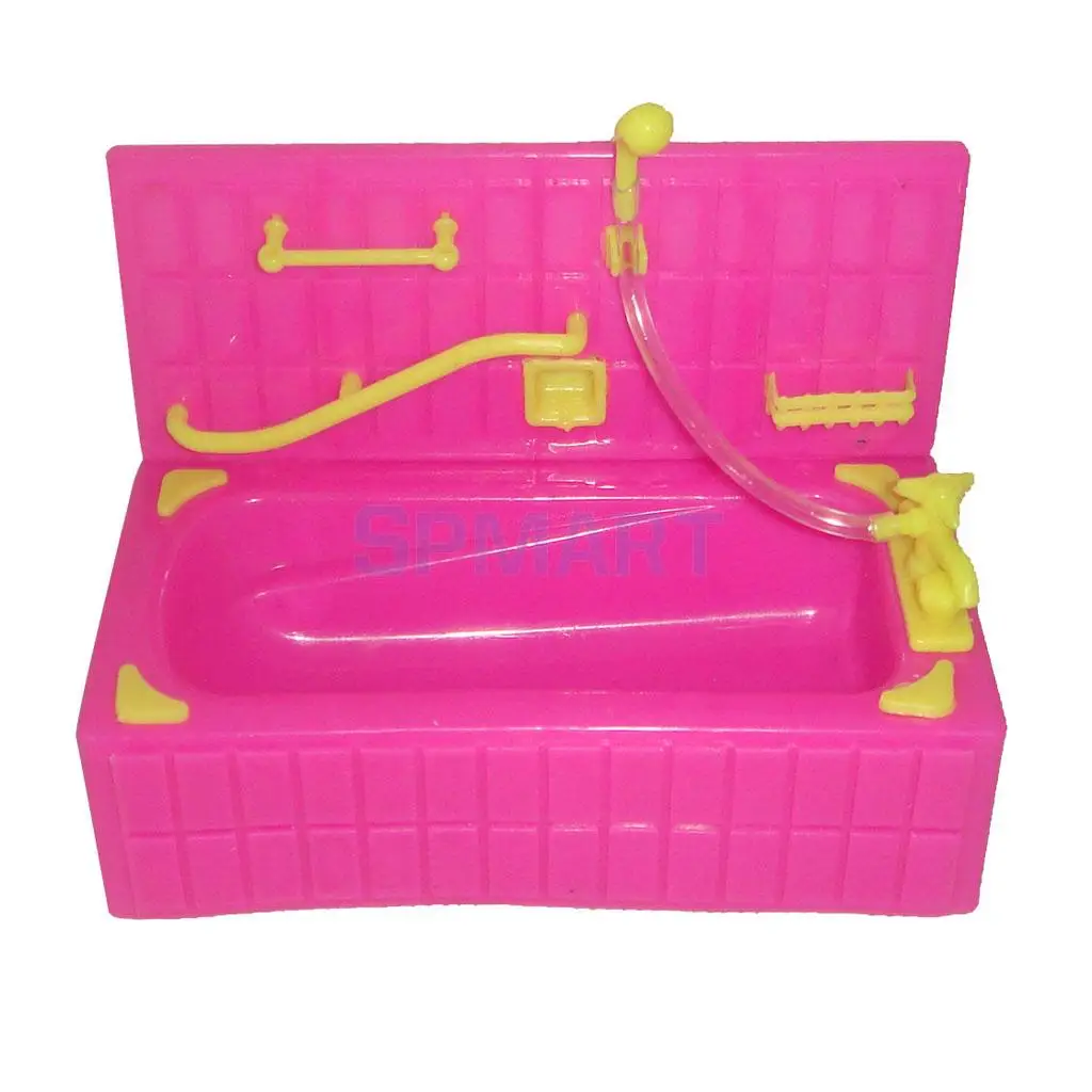 MagiDeal Plastic Dolls House Miniature Bathtub+Toilet Bathroom Furniture Decor Accessory for Kids Children Pretend Play Toys | Игрушки и