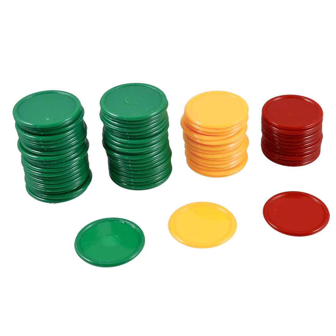 SEWS Red Yellow Green Round Shaped Mini Poker Chips Lucky Game Props 69 Pcs |