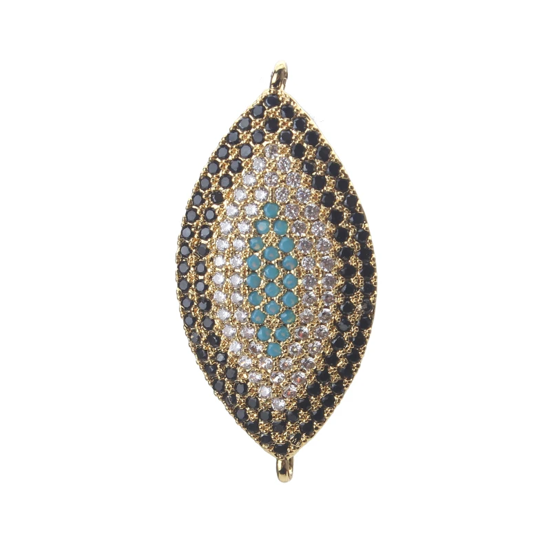 1pc 35*17mm Evil Eye Charms Micro Pave CZ Connectors Bracelet Pendant Jewelry Making Accessories Handmade Finding | Украшения и