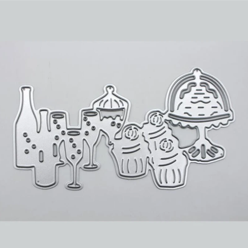 YINISE металлические режущие штампы для трафареты скрапбукинга бутылки вина