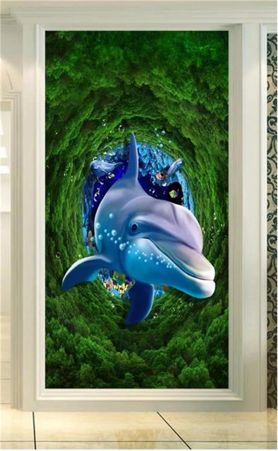 Пользовательские 3d фото обои волшебный лес Дельфин Фото Картина гостиная