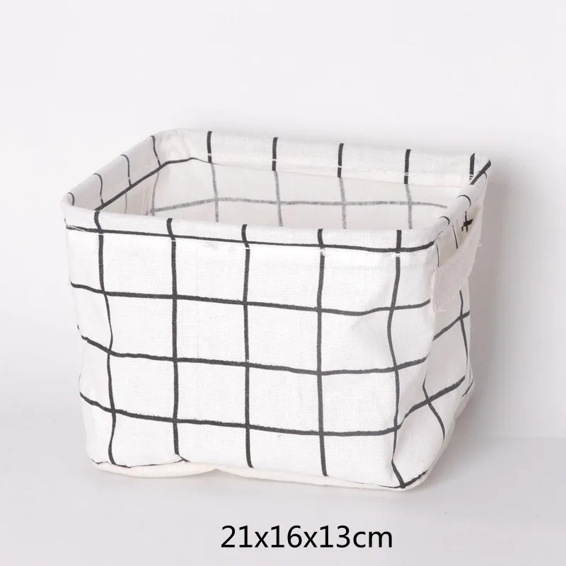 White plaid Корзина для пикника настольная коробка для хранения мелочей с принтом облака Водонепроницаемая Косметическая Книга канцелярский Органайзер мини сумка для хранения - Цвет: White plaid
