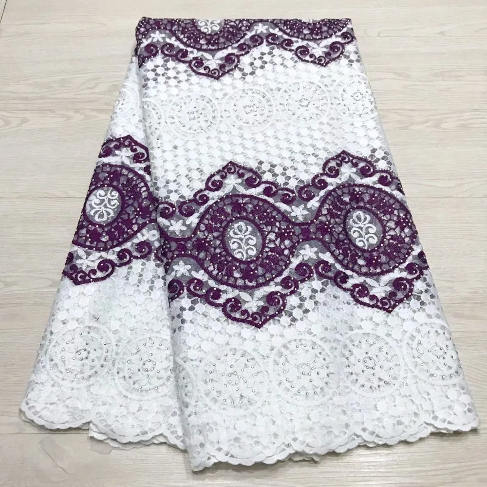 Африканский Ткань для тюли кружевная 5 ярдов Гипюр кружево ткань 2019 Высокое