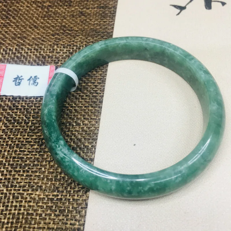 

Zheru Jewelry Pure Natural Jadeite Bracelet Natural Elegance Green Green Dark Green 54-62mm Female Gift A Class A Certificate