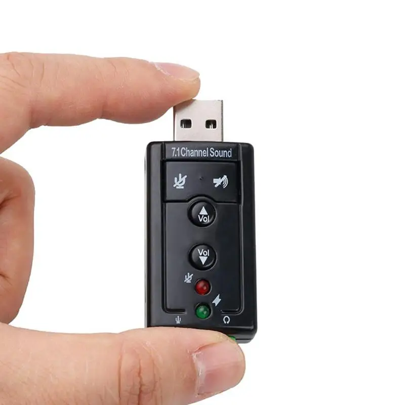 1 шт. Мини Внешний USB 2,0 Звуковая карта 7,1 канальный 3D аудио адаптер конвертер+ 3,5 мм наушники интерфейс микрофона для ПК компьютера