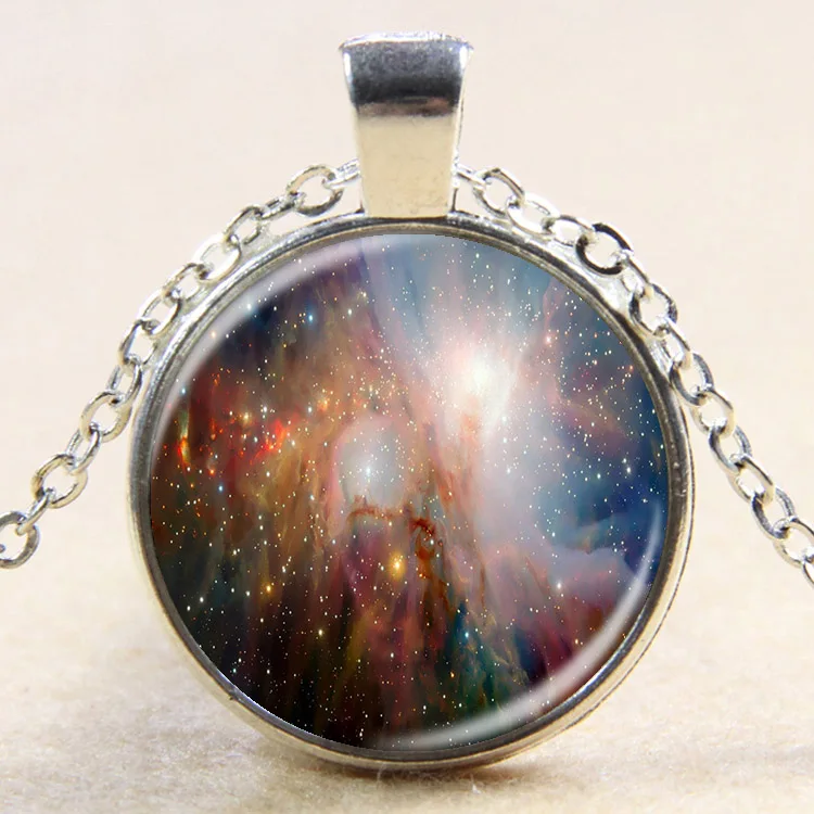 Новинка 2017 модные ожерелья из стекла Галактики небула Космический кабошон