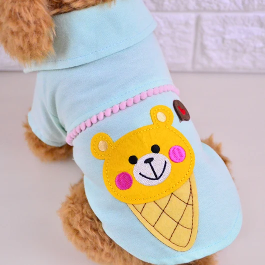 2017 сезон: весна–лето Новый Одежда для собак Pet Футболки Cat Тедди Чихуахуа рубашка