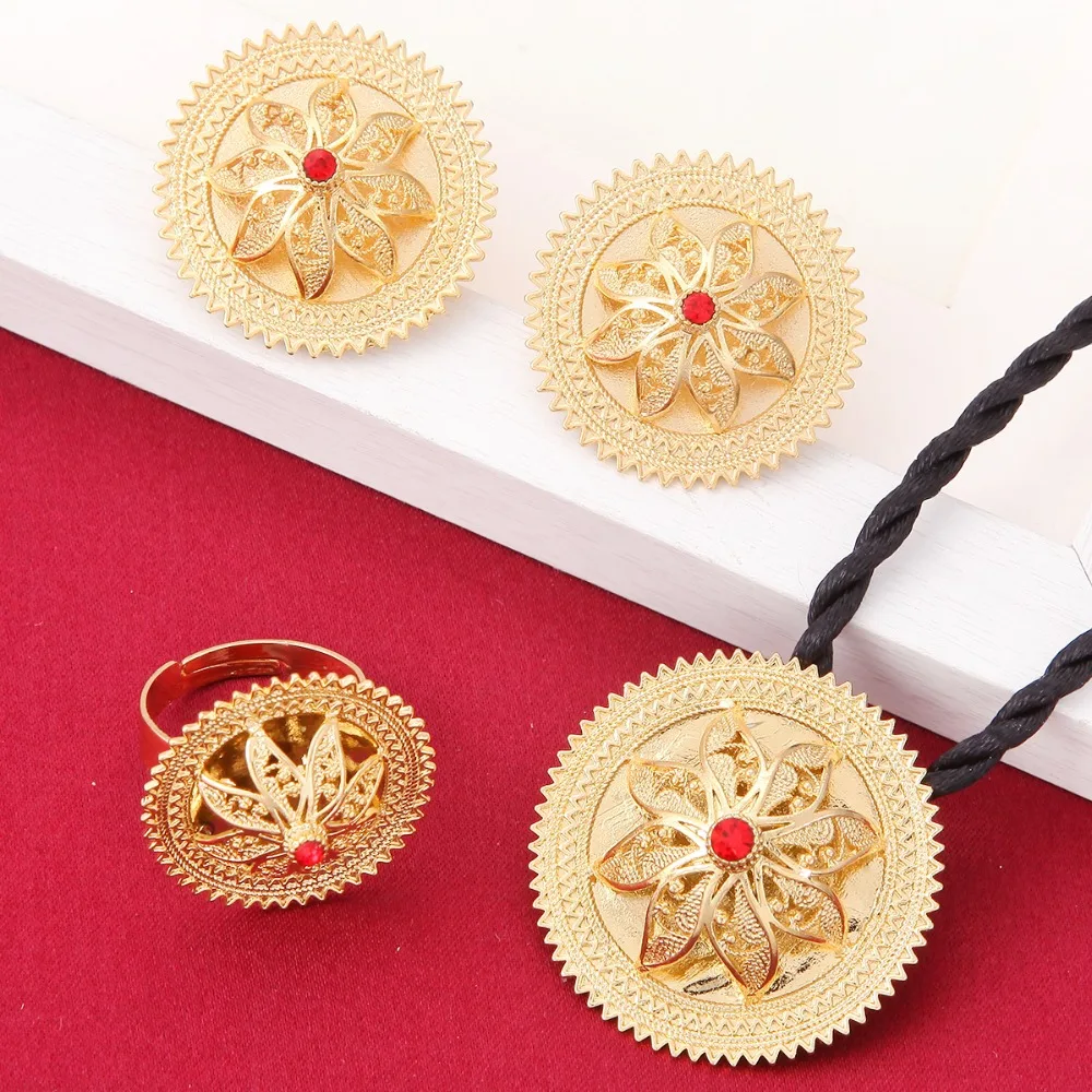 Новый Этнический комплект ювелирных изделий из эфиопской цепочки с подвеской