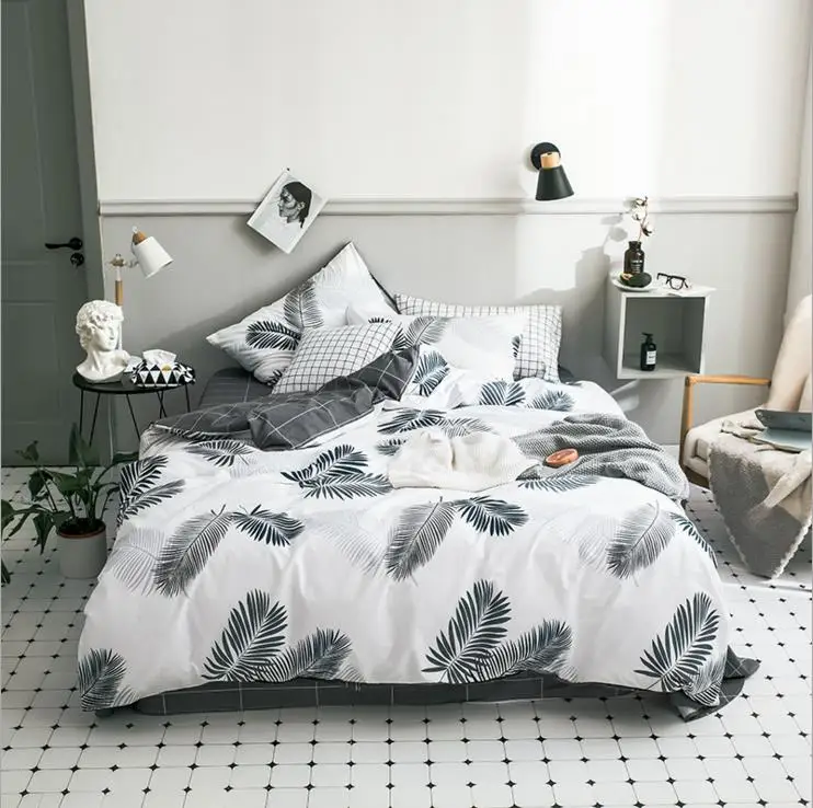 За простой Стиль завод печатных Постельное белье 100% хлопок качества Bedset queen