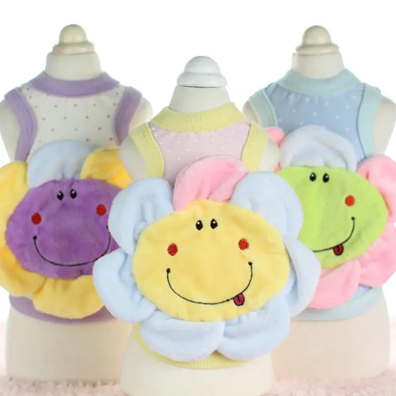 Платья с солнечными цветами одежда для собак и кошек толстовки капюшоном жилет