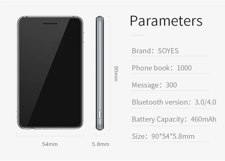 SOYES H3 интеллектуальная синхронизация вызовов зеркало шагомер MP3 Bluetooth GSM ультра тонкий мини Многофункциональный Смартфон PK AIEK M4