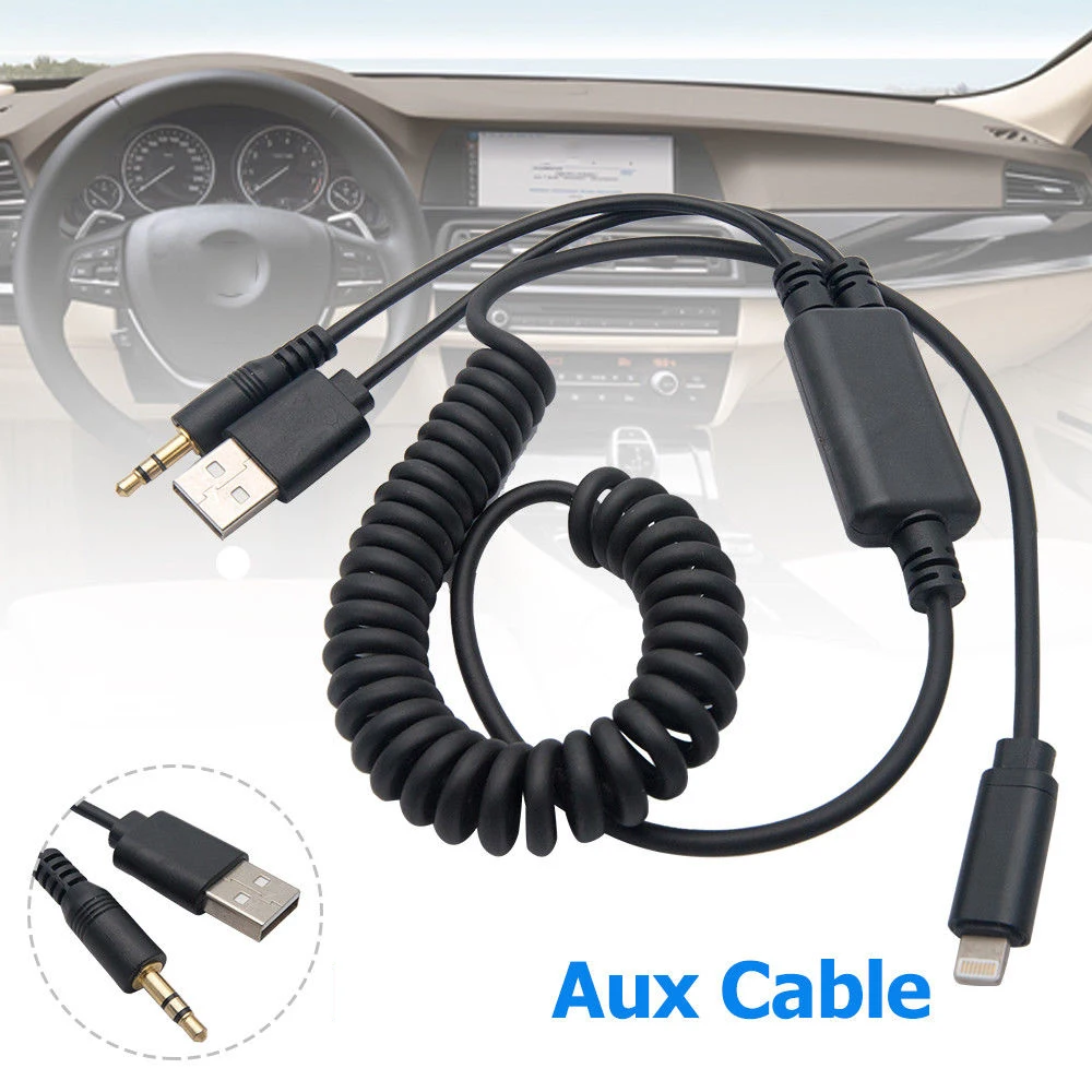 Для BMW/MINI Y Lightning USB для AUX адаптер свинцовый кабель Ipod Iphone 5 6 7 8 X|Кабели адаптеры и