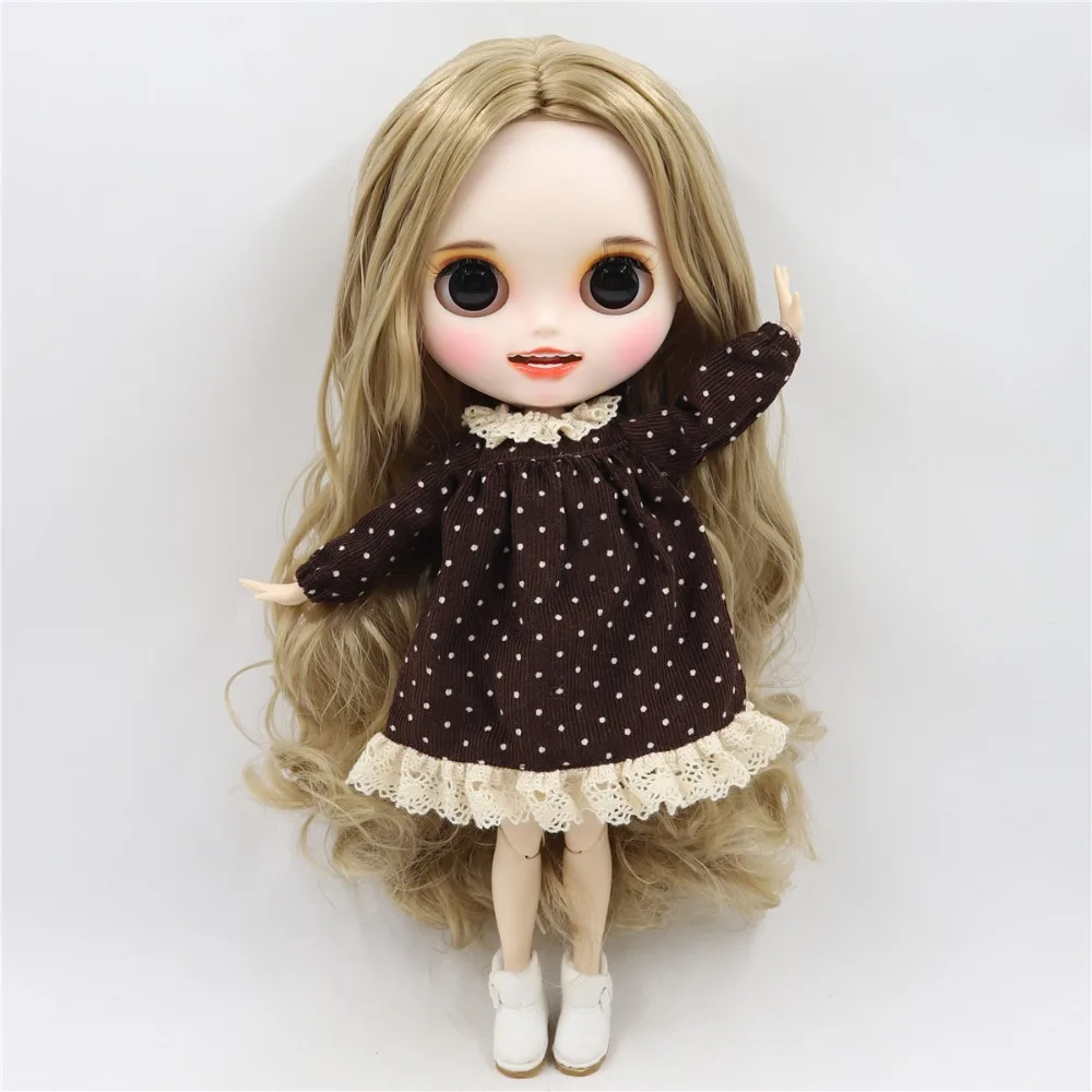 Кукла ICY DBS Blyth 1/6 bjd белая кожа тела золотистые светлые волосы без челки новое