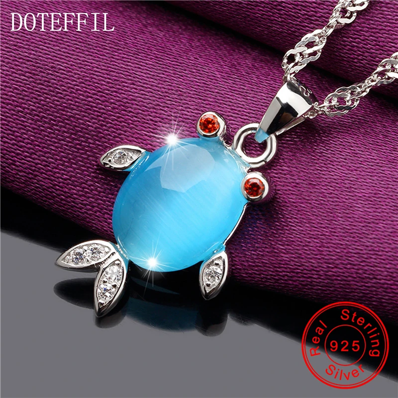 Cute Fish 925 Sterling Silver Round AAAA Zircon Pendant Necklace Women 100% Luxury Jewelry | Украшения и аксессуары