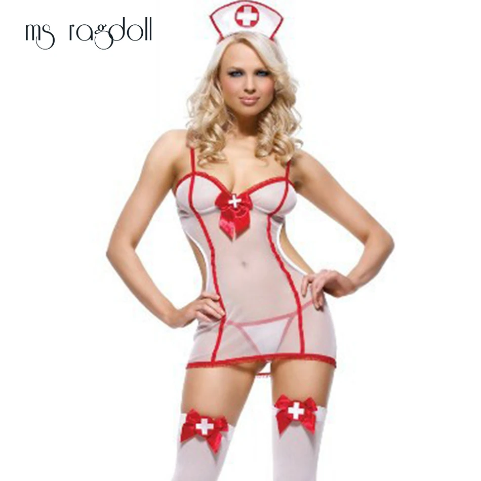 MS Ragdoll/женская Униформа для медсестры сексуальный эротический косплей Секс-игра