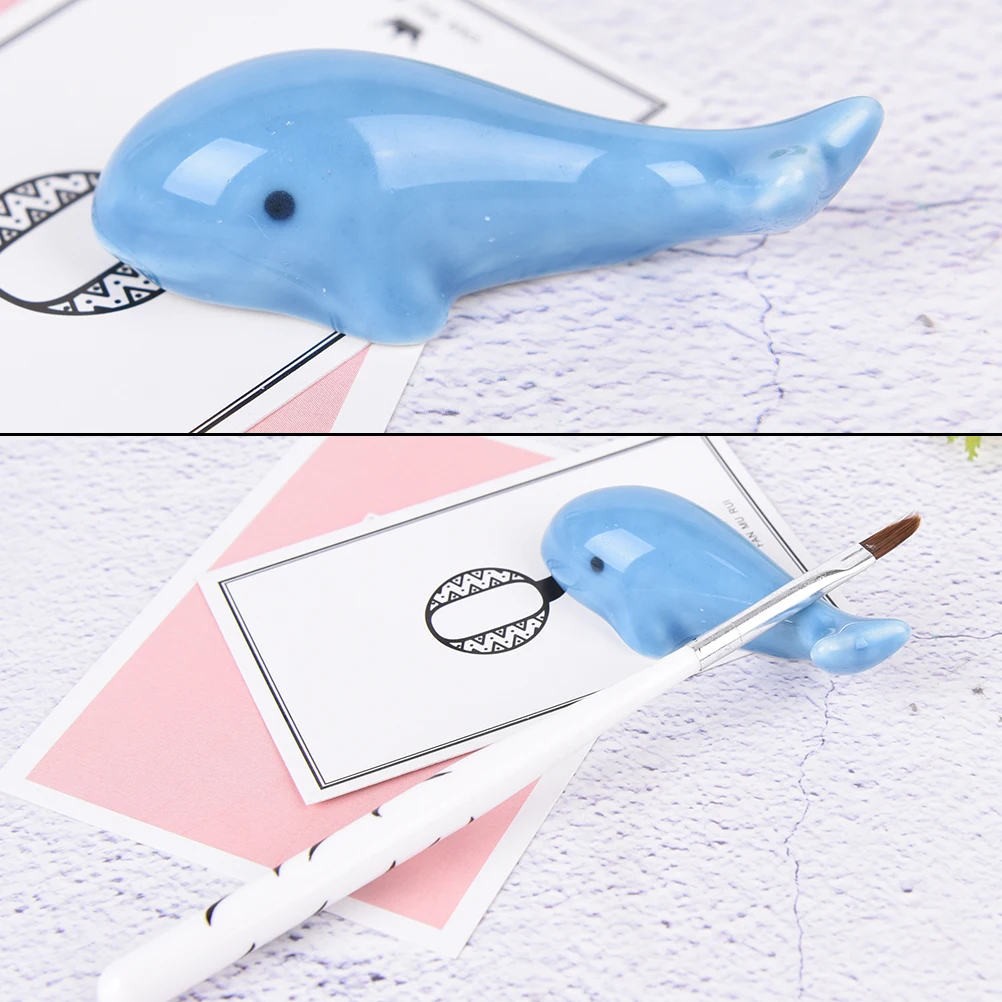 

Cute Animal dolphin Shape Manicure 1Pc Nail Brush Pen Rack Ceramic Stand Holder Nail Art Tool Random Pattern