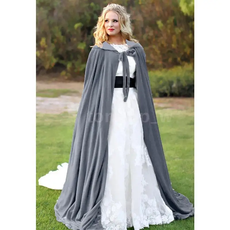 Костюм на Хэллоуин для взрослых и детей бархатная накидка с капюшоном в виде