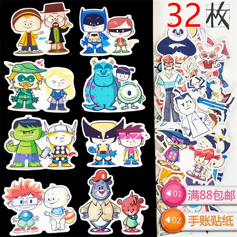 32 шт./лот аниме наклейка с историей человека и животного украшение сделай сам