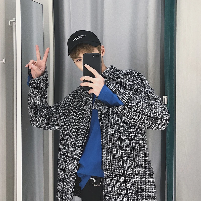 2018 японский классический стиль мужские клетчатые толстые куртки Тип рубашки с