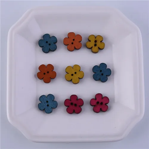 retro flower 50 шт. деревянные пуговицы с животными для скрапбукинга, поделки своими руками, Детские ручные Обучающие аксессуары для шитья одежды, украшения - Цвет: retro flower