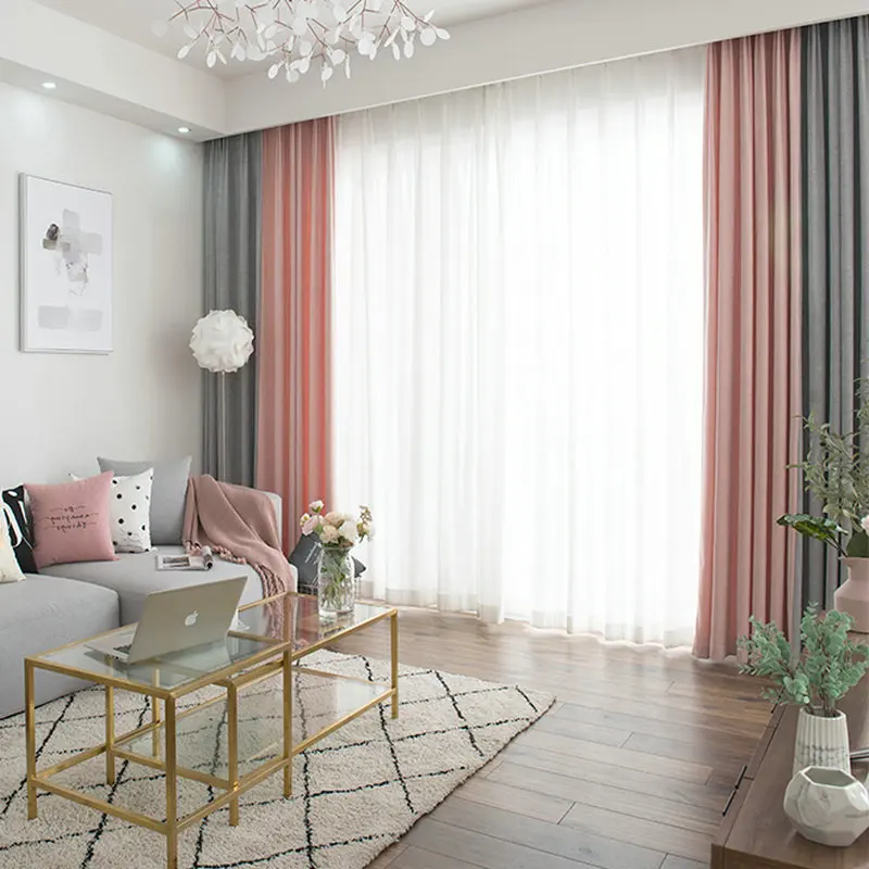 Шторы Cortinas Para Sala De Estar для гостиной, скандинавские мозаичные шторы, простые современные льняные светонепроницаемые шторы