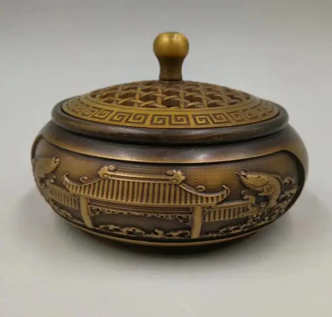 

China's pure brass Fish jump dragon Door incense burner
