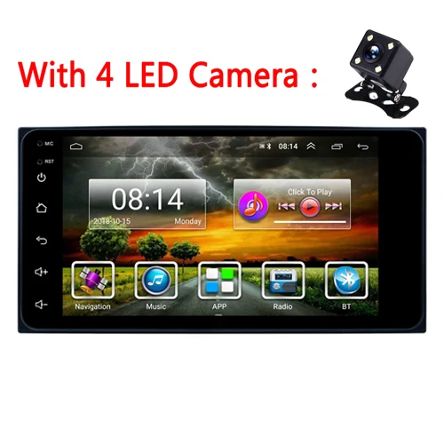With 4 Led Camera AMPrime Android 2 Din автомагнитола 7 ''ёмкостный сенсорный экран MP5 плеер gps Авторадио Bluetooth USB 2G+ 16GB с тыловой камерой - Цвет: With 4 Led Camera