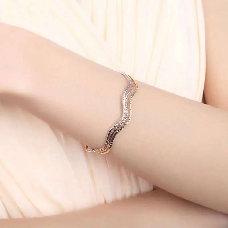 Браслеты из чистого золота 18 К модные трендовые украшения для женщин свадебные