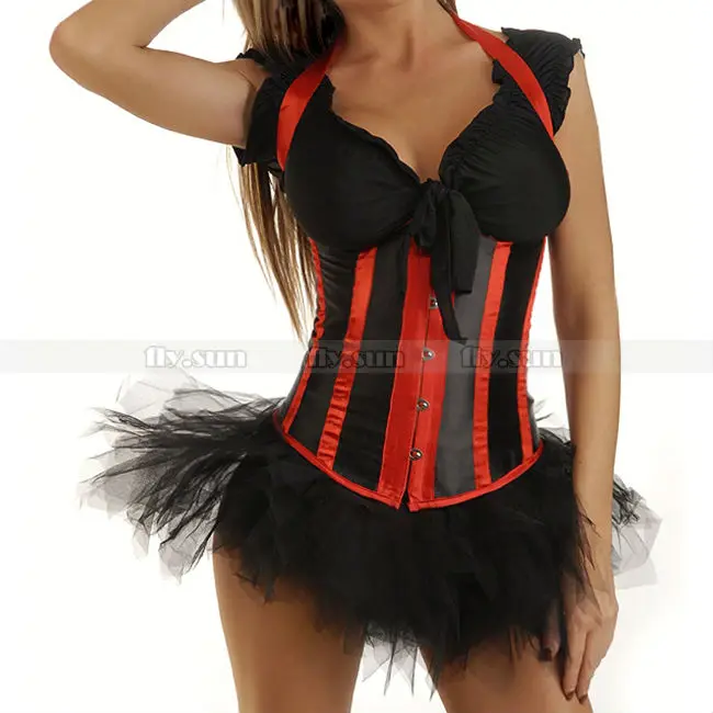 Черный + красный бюстье юбка пачка размеры S M L XL 2XL|corset with mini skirt|skirts pinkcorset leggings |