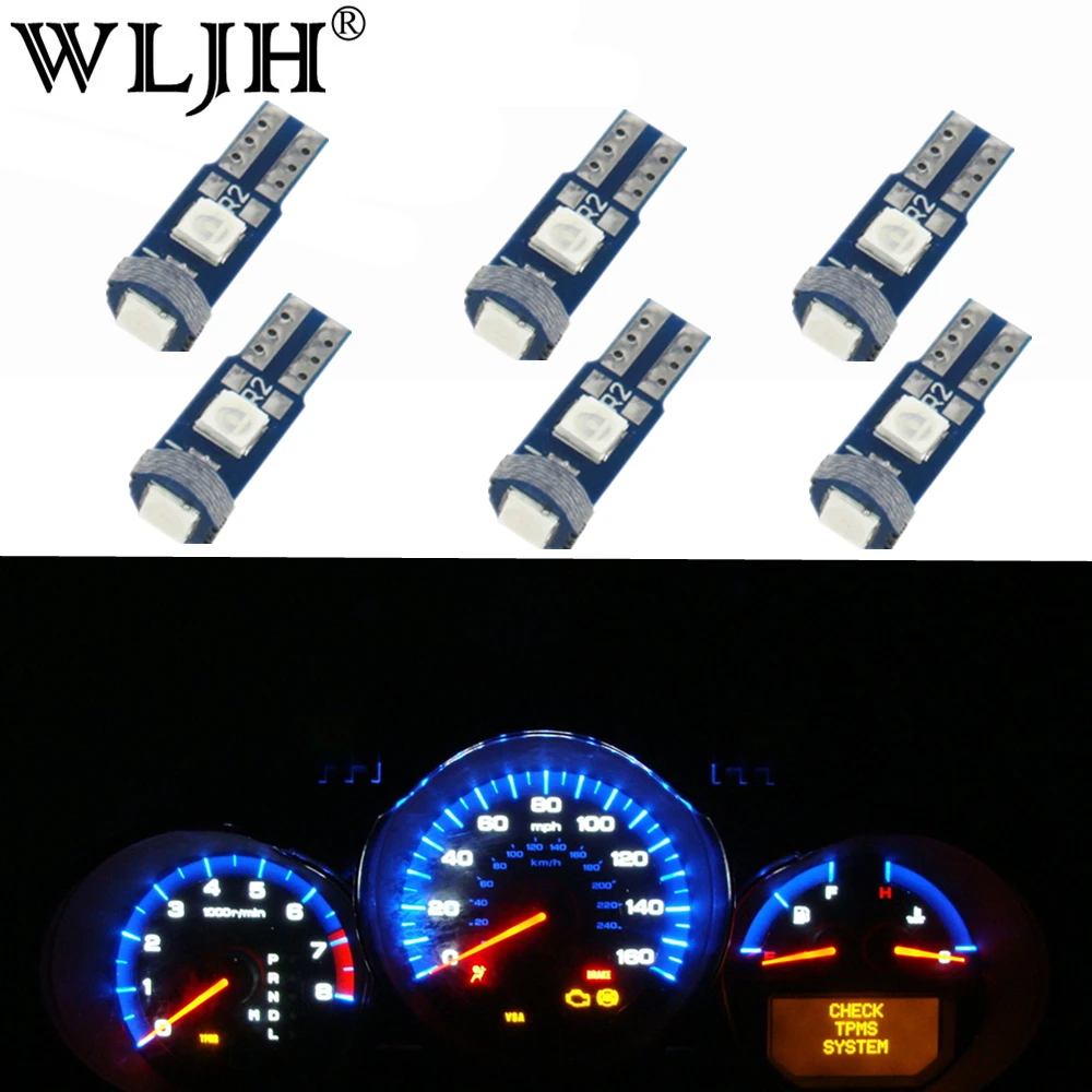 WLJH 6x Canbus T5 светодиодный 3030 SMD 74 лампа автомобиля тире приборной панели