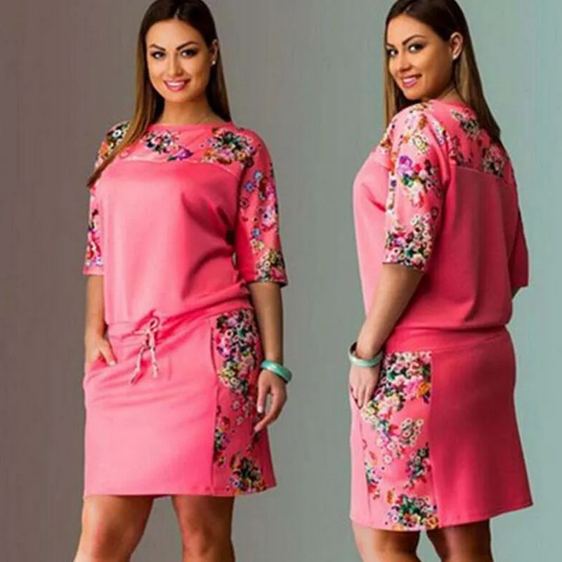 Женское облегающее платье карандаш с цветочным принтом размеры до 6XL|vestidos mujer|summer