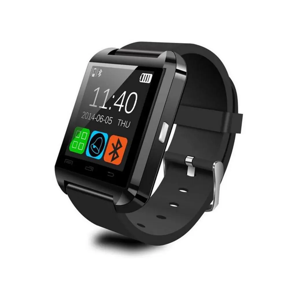 Smart Life) Заводские оригинальные U8 Bluetooth Смарт часы наручные часы для смартфонов samsung LG Android IOS система Смарт часы - Цвет: Черный