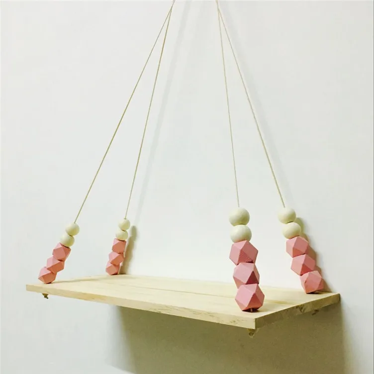 INS Nordic Style Nursery&Kids Decor Storage Shelf Rack Wall Hanging Wood Toys Model Baby Kid Room Furnish Artic Home Decoration
