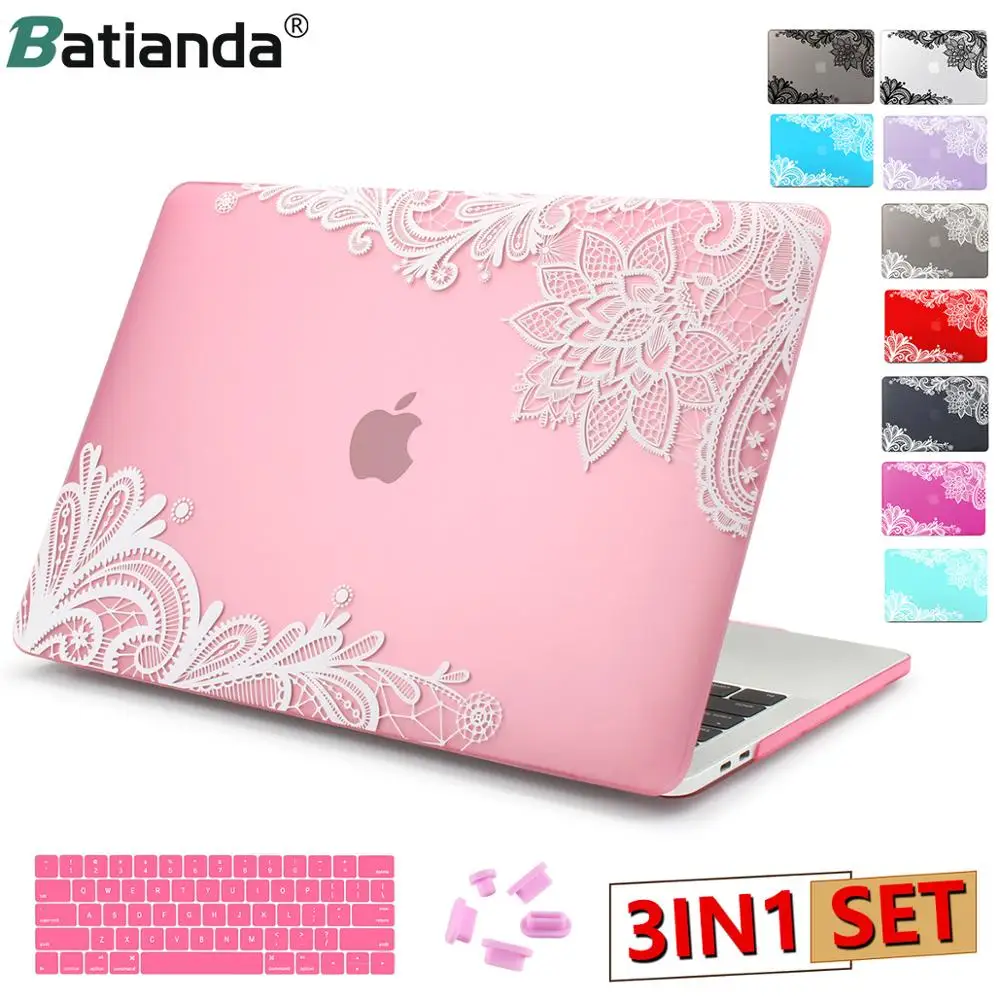 Batianda цветочный кружевной Air 11 12 13 Pro 15 матовый жесткий чехол для MacBook 3 4 ''Retina 2016