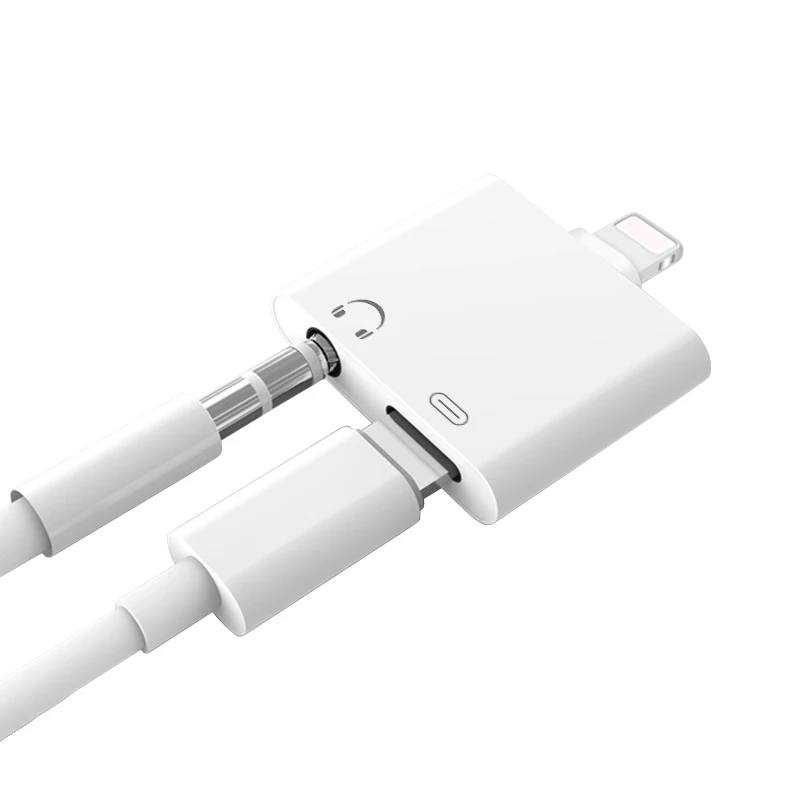 2 в 1 для Lightning адаптер 3 5 мм iOS 11 Разъем наушников iPhone X зарядки аудио 8 7 Зарядное