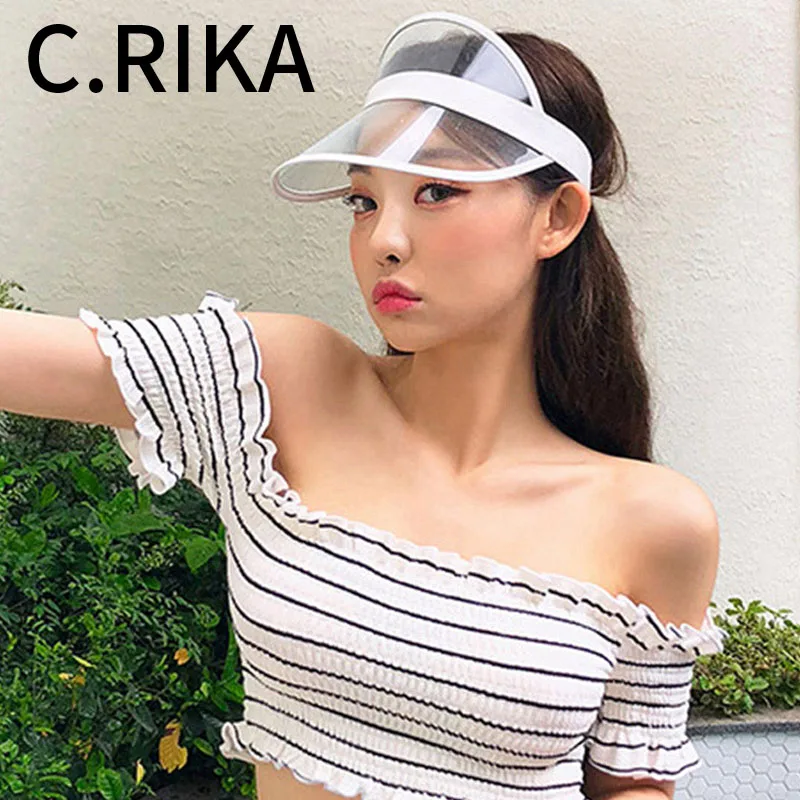 Новинка Мужская и женская прозрачный пластик ПВХ летняя Солнцезащитная шляпка