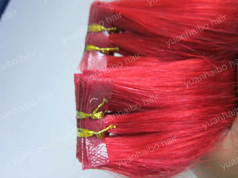 Новая Мода! # красный шелк прямо бразильский реми волосы полный handtied тонкой кожи