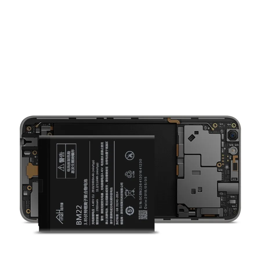 PINZHENG батарея для Xiaomi Mi5 реальная 2910mAh Высокая емкость BM22 Mi 5 Замена батареи с