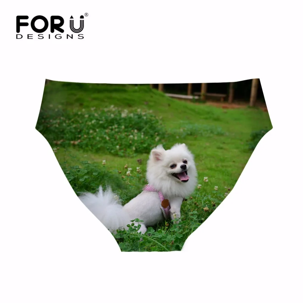 FORUDESIGNS Cute Animal Pomeranian Dog Printing Women Panties Fashion Traceless Underwear Breathable Girls Lady Seamless Briefs|Женские