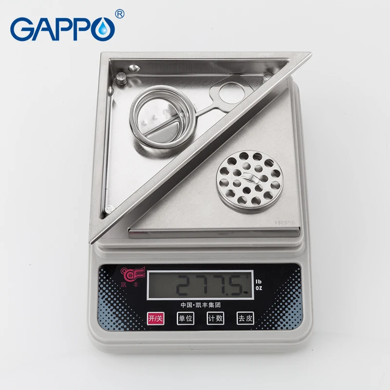 Треугольный сливной фильтр GAPPO из нержавеющей стали для душевой кабины пола с