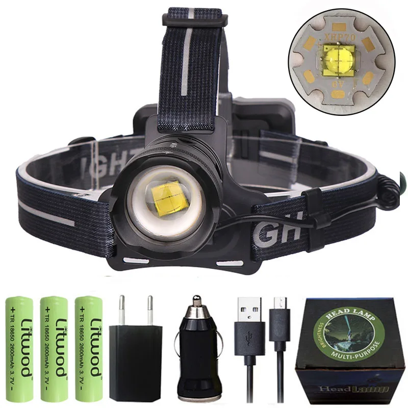 OPtion C Litwod Z402808 Новое поступление CREE Xlamp XHP70.2 32 Вт 4292lm яркий светодиодный налобный фонарь фара фонарик - Испускаемый цвет: OPtion C