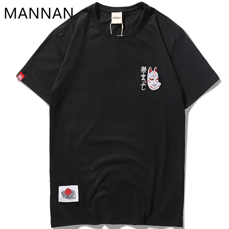 Мужская футболка с коротким рукавом MANNAN уличная одежда в японском стиле Ukiyo E Funny